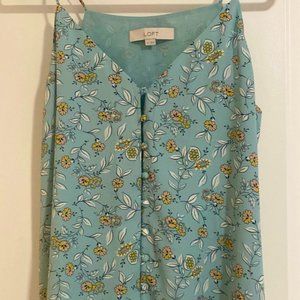 V-Neck Floral Drapey Button Front Cami